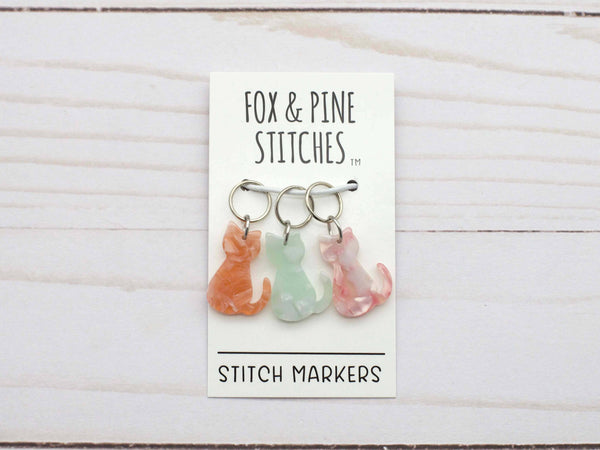 Marqueurs pastels Cat Stitch Markers, notions de tricot